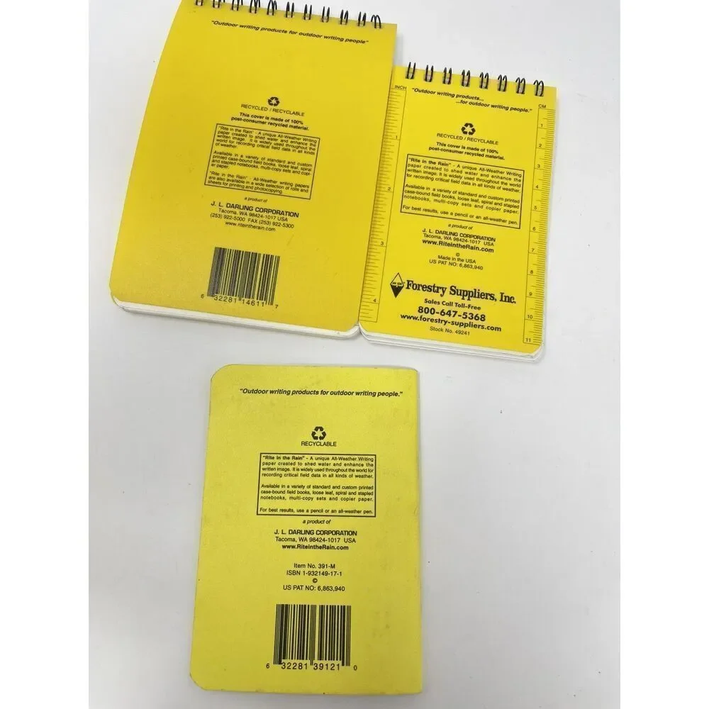 Rite in the Rain All-Weather Universal Notebooks Field Notes Yellow Lot of 8